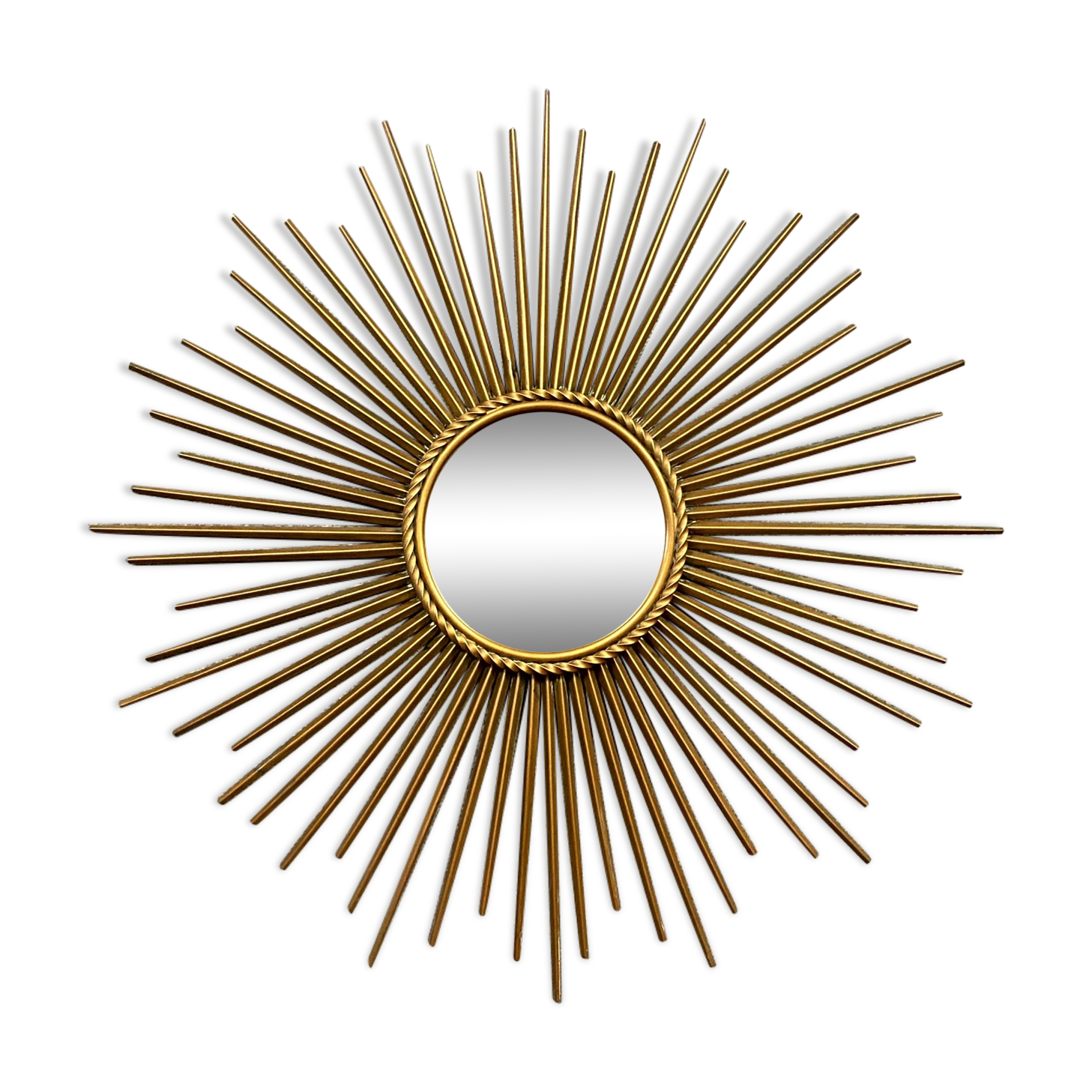 Chaty Vallauris sun mirror in brass and gilded bronze