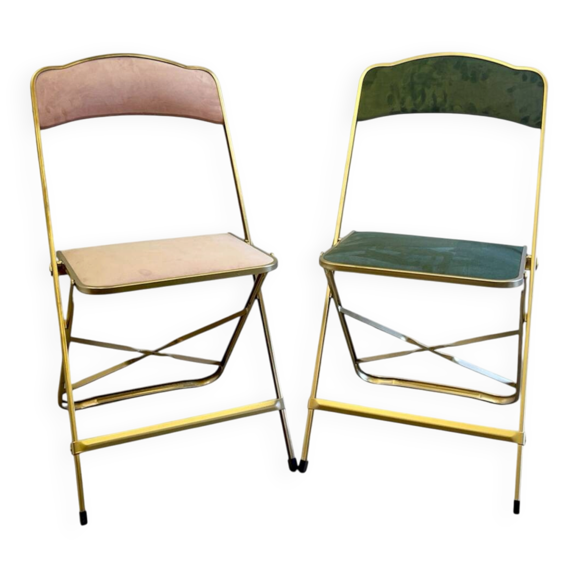 Vintage folding chairs Opéra Chaisor velvet