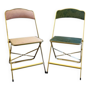 Chaises pliantes vintage - velours