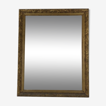 Miroir rectangulaire en bois doré