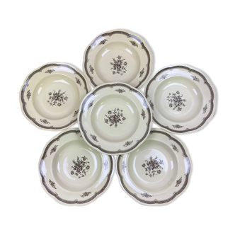 Lot of 6 soup plates Gefle Sweden model Anglo