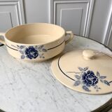 Tureen blue flowers Saint-Amand 30s-40s