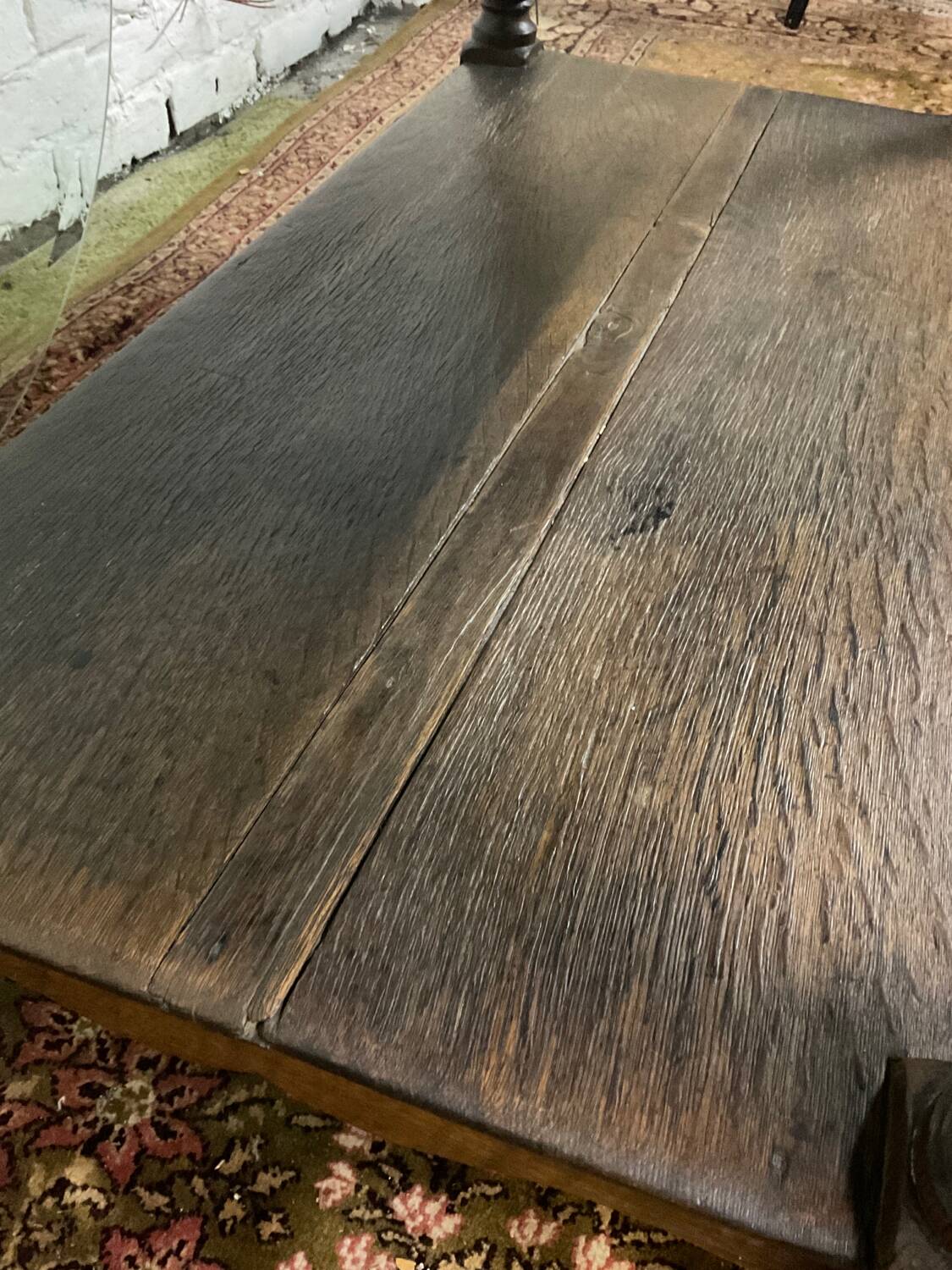 Old farmhouse console in solid oak