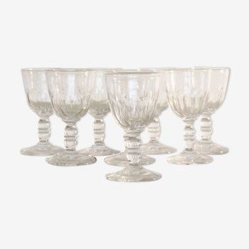 8 carved crystal wine glasses
