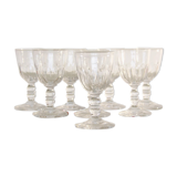 8 carved crystal wine glasses