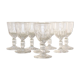 8 carved crystal wine glasses