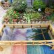 Table basse rotin et verre
