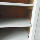 Bookcase, vintage dresser re-enchanted in verdigris waxed finish.