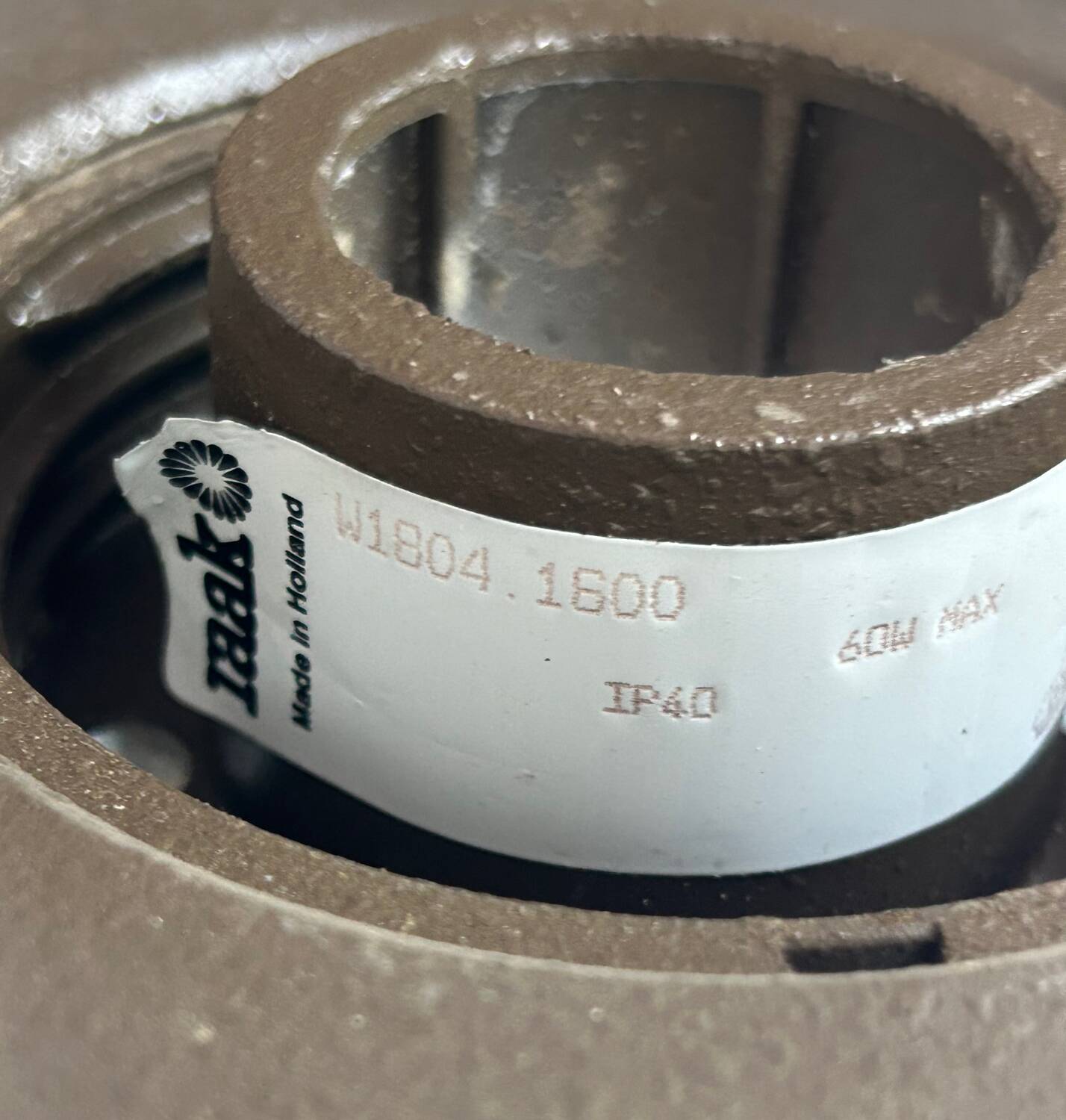 Pair of vintage wall lights, RAAK W1804, brown Bakelite and opaline, Netherlands