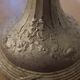 Former oil lamp foot metal silver blue glass