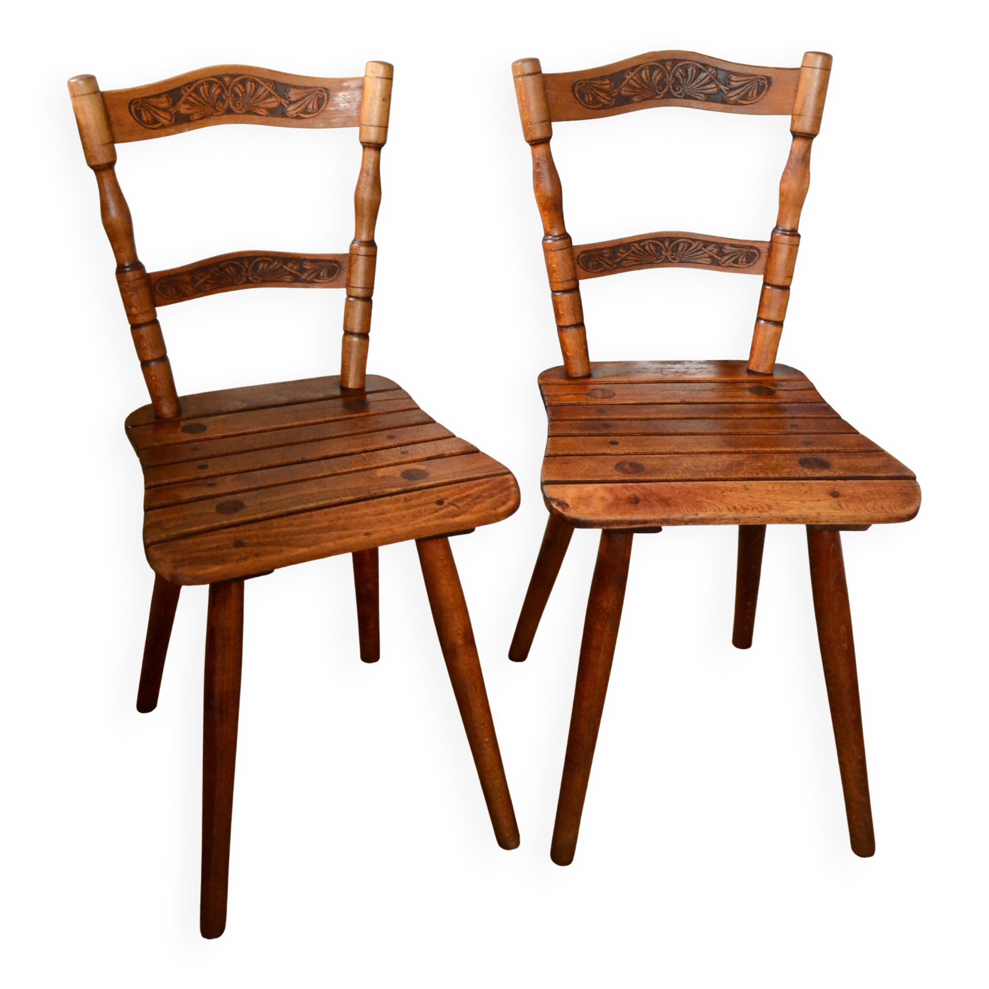 Ensemble de deux chaises Tubinger avec dossier Art Nouveau Adolf Schneck