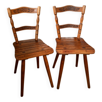 Set of two Tubinger chairs with Art Nouveau backrest  Adolf Schneck