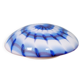 Plafonnier/Applique murale en verre de Murano bleu et blanc, 1970