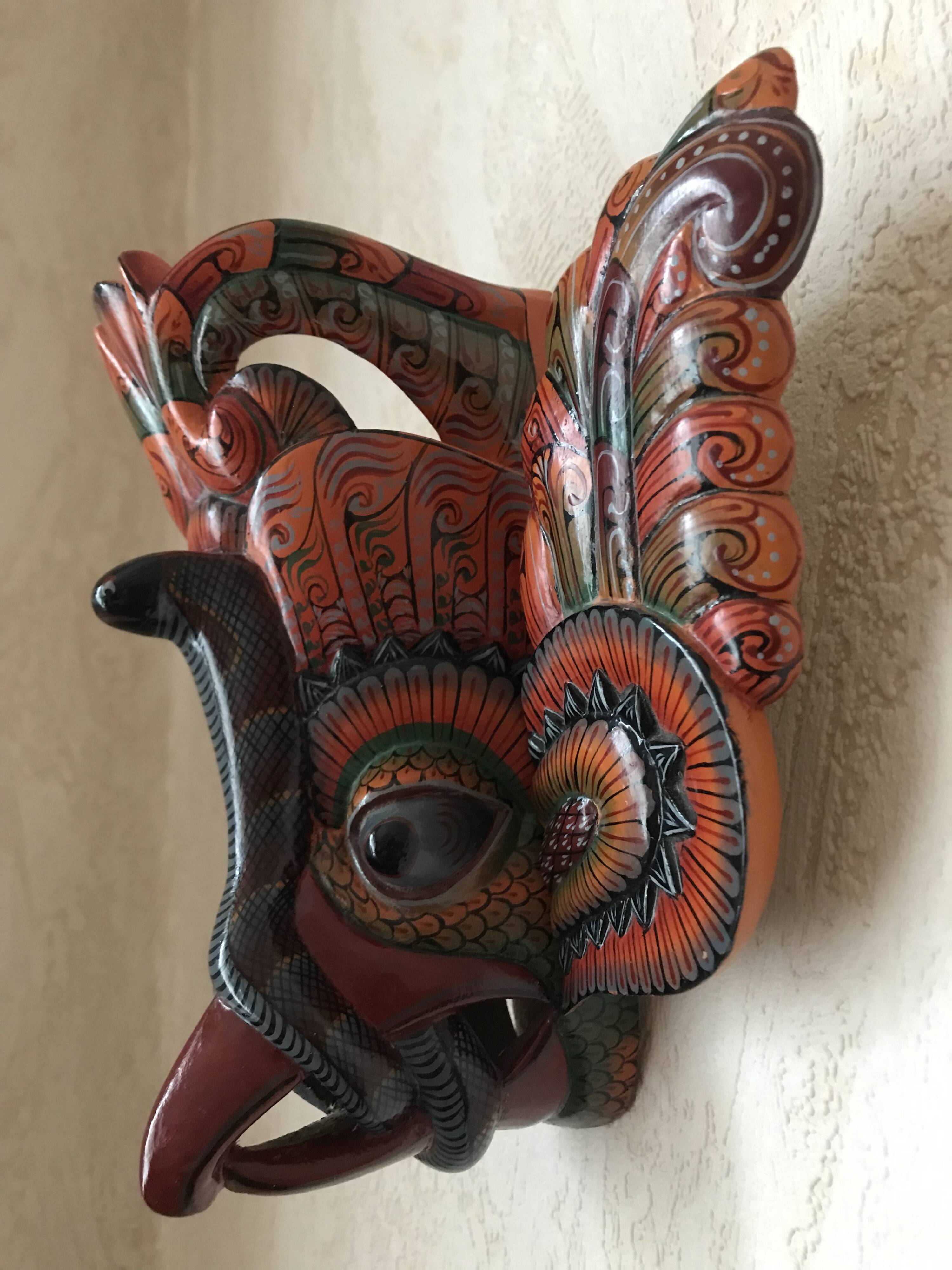 Wooden triptych mask