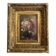 Golden framed flower bouquet painting