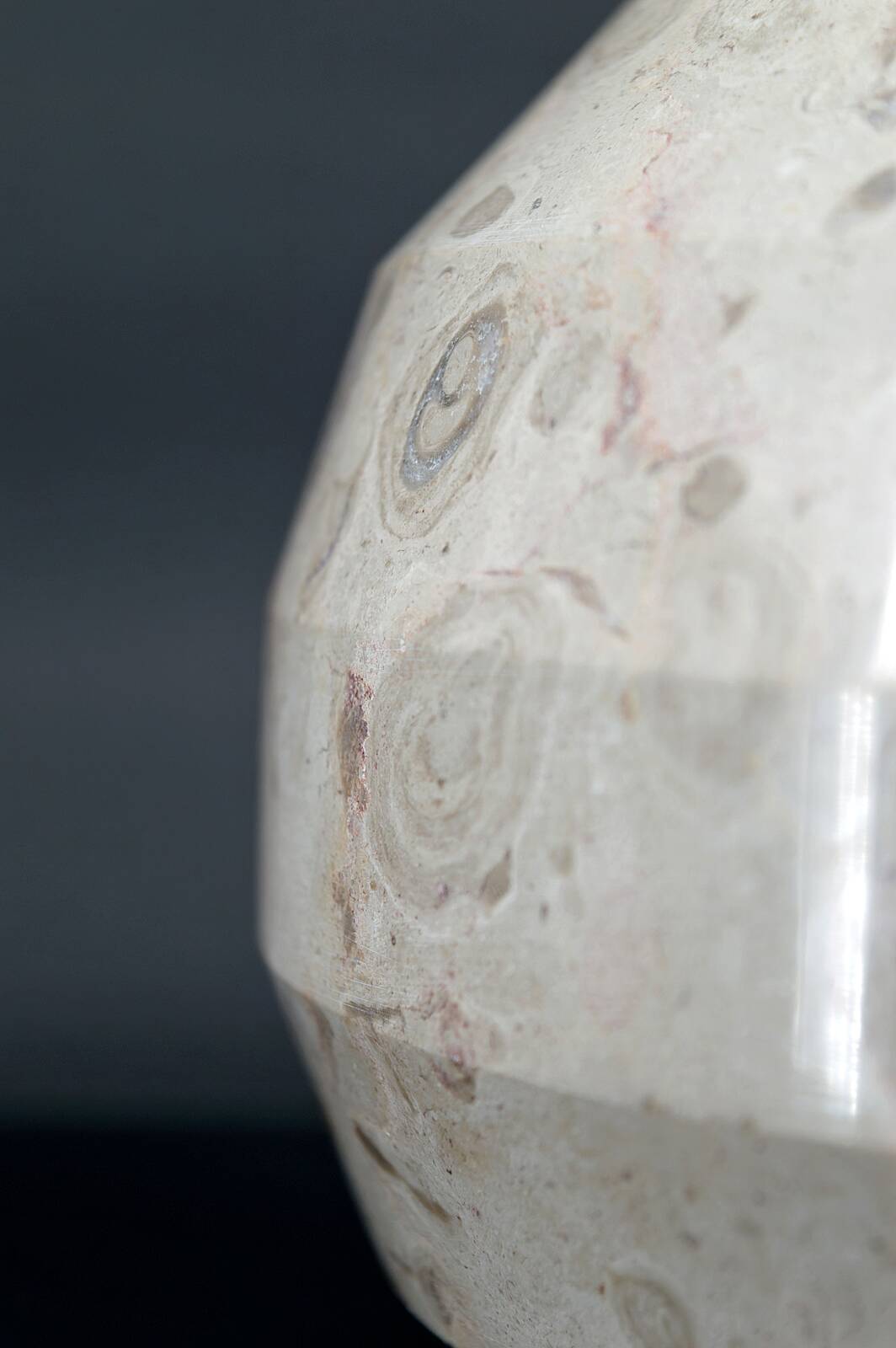 Modernist Art Deco ball lamp in carved marble, France, Circa 1930