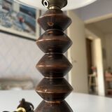 Wooden table lamp from the 70s