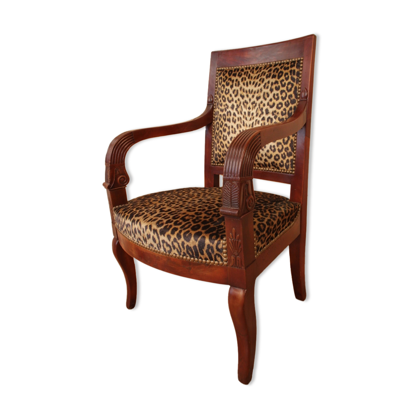 Fauteuil époque empire en acajou