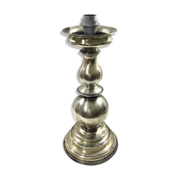 Pied de lampe en bronze argenté