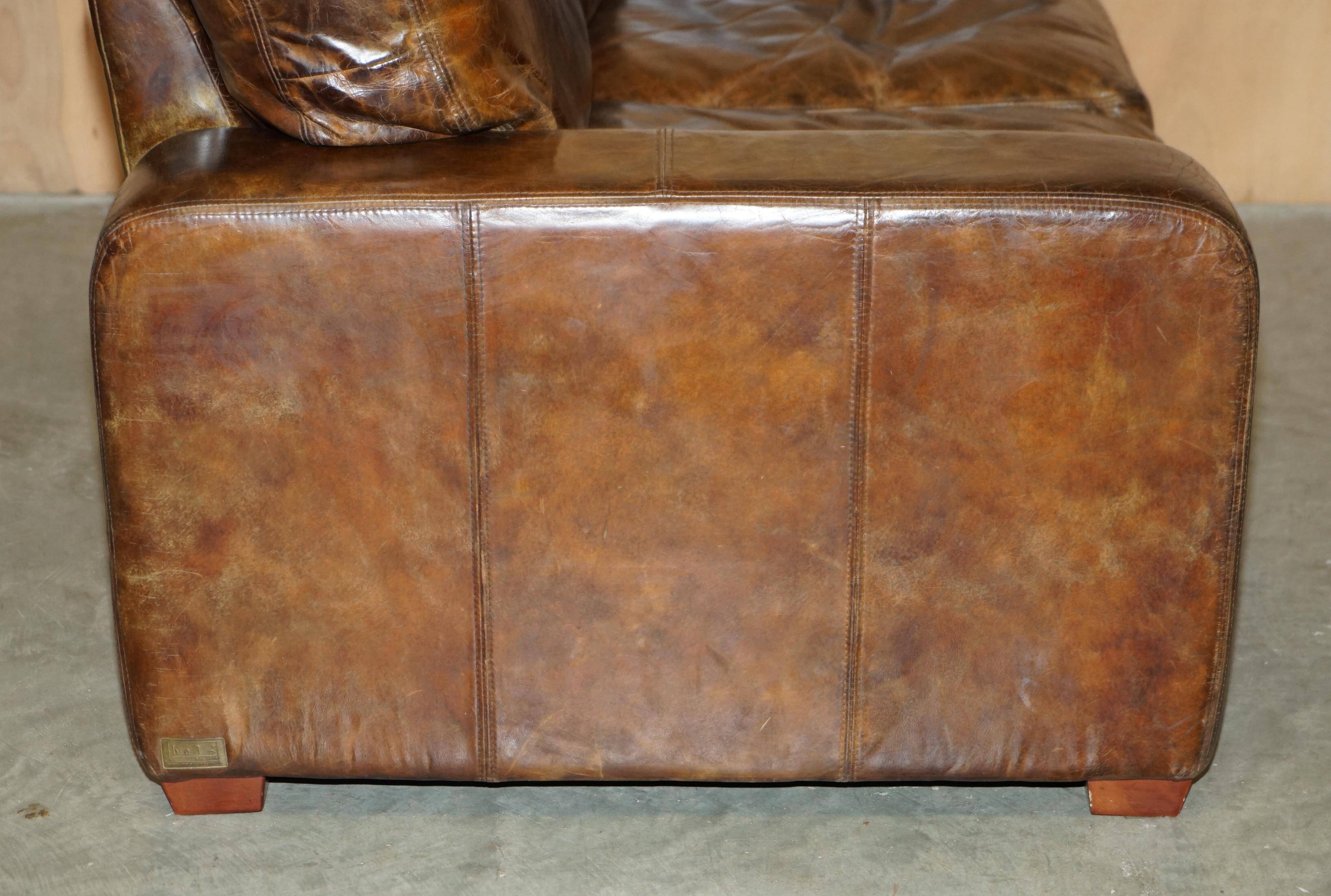Heritage Biker Halo Soho Vintage leather sofa