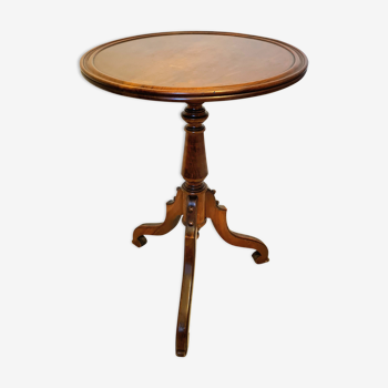 English style walnut tripod pedestal table