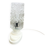 Table lamp by SAKU, glass bag on plastic base, 1970s