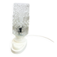 Table lamp by SAKU, glass bag on plastic base, 1970s