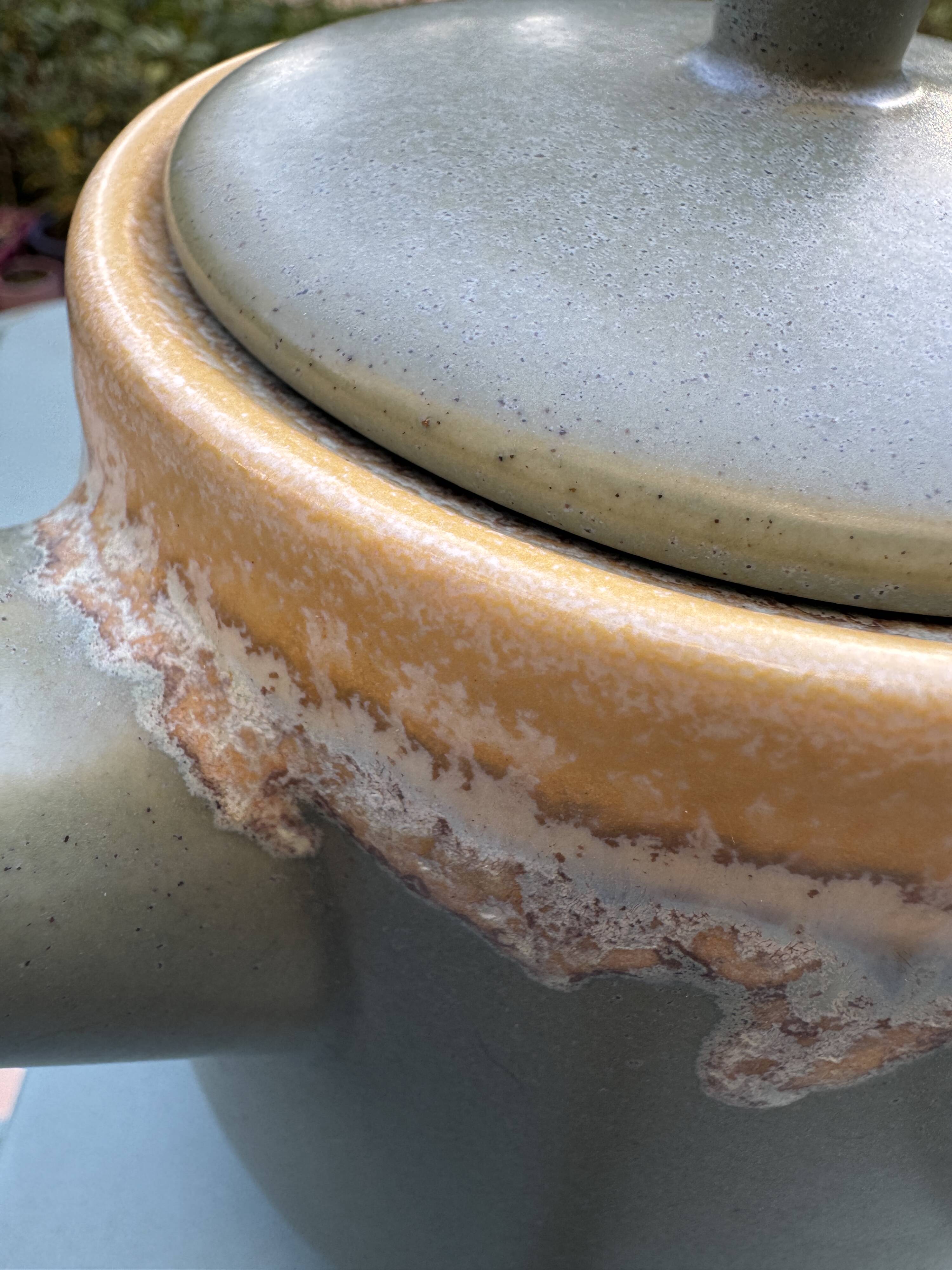 Celadon teapot – Japanese wabi-sabi style – very rare model.