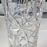 Lead crystal vase with flared neck, Bohemian/Boho chic style. High 25 cm