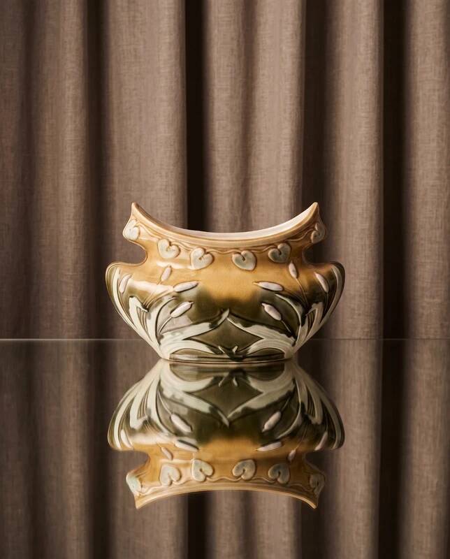Antique Art Nouveau Barbotine Planter – Signed Orchies (c. 1900)
