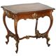 Pine desk with leather and gilding, late Victorian period around 1900.