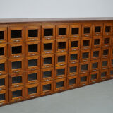 Vintage Dutch Oak Haberdashery Shop Cabinet / Vitrine, 1950s