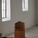 Fauteuil Stump Moderne en Pin Massif, par un Ébéniste Suédois, Wabi Sabi, années 1960