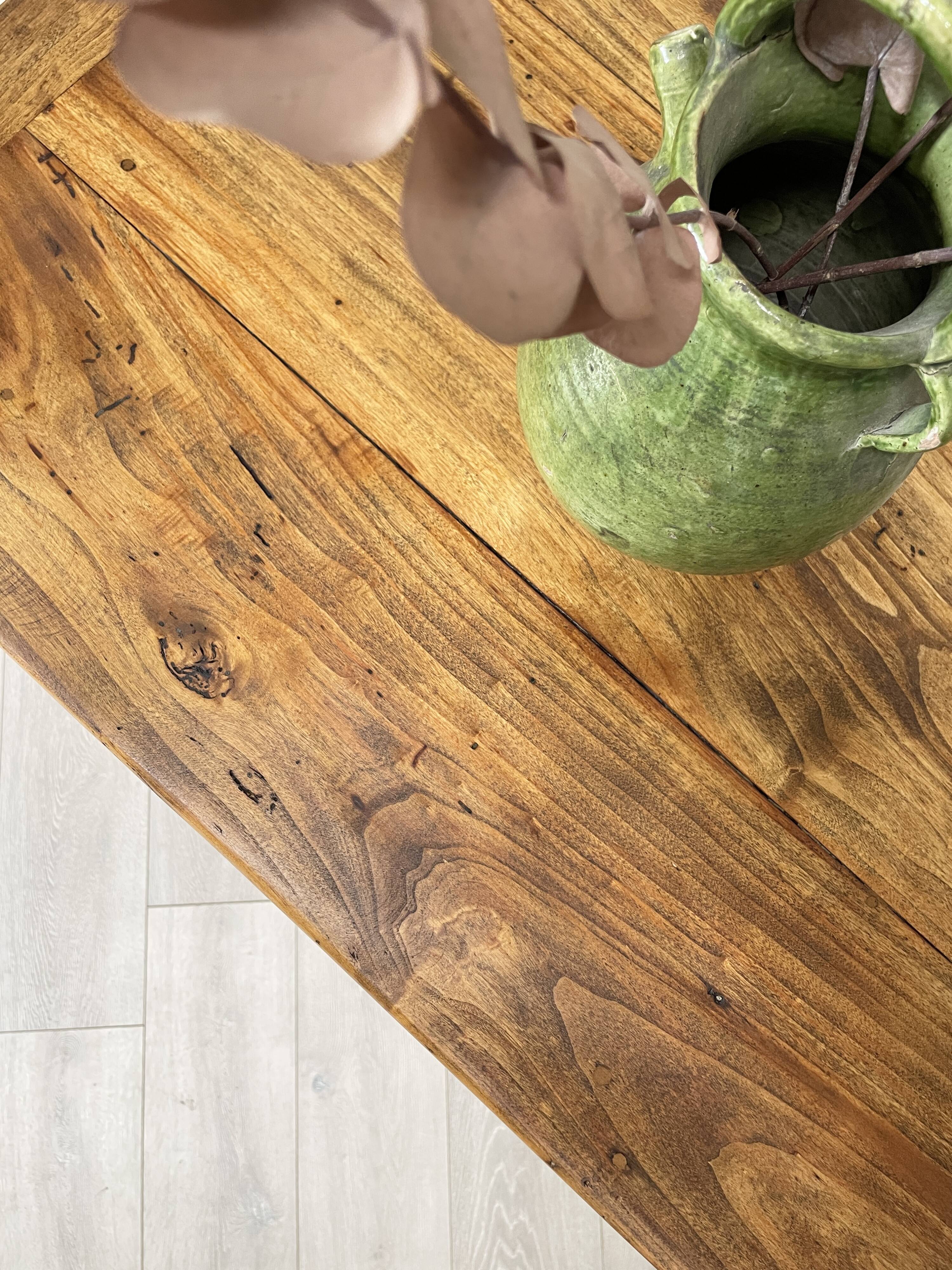 Solid wood box counter.