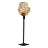 Table lamp with an old vintage golden lampshade