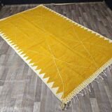 Moroccan kilim rug, yellow, handmade, 150/250cm.
