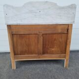 Patinated bathroom cabinet with marble 1940s