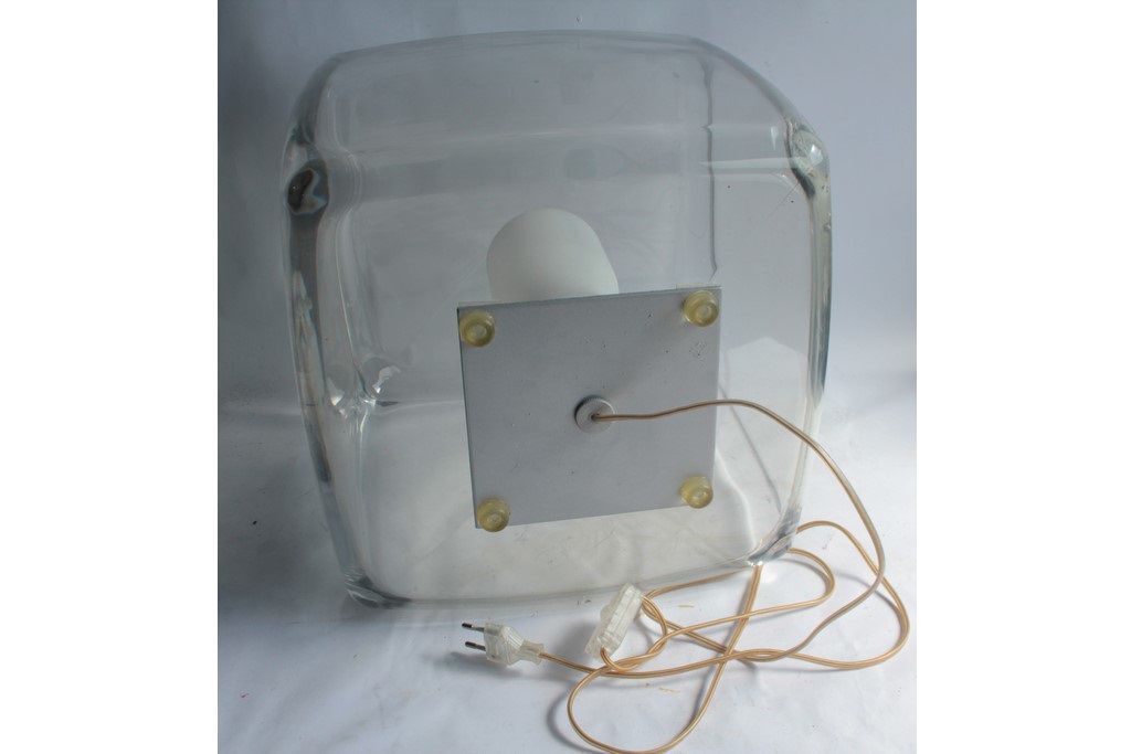 Plexiglas cube lamp viso canada 1990 design philippe lisboa