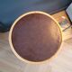 Vintage side table, end table with faux leather top