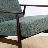 Fauteuil 'Lis', design en bouclés verts des années 1970 par Henryk Lis - 2 pièces disponibles