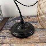 Vintage amber glass pendant light