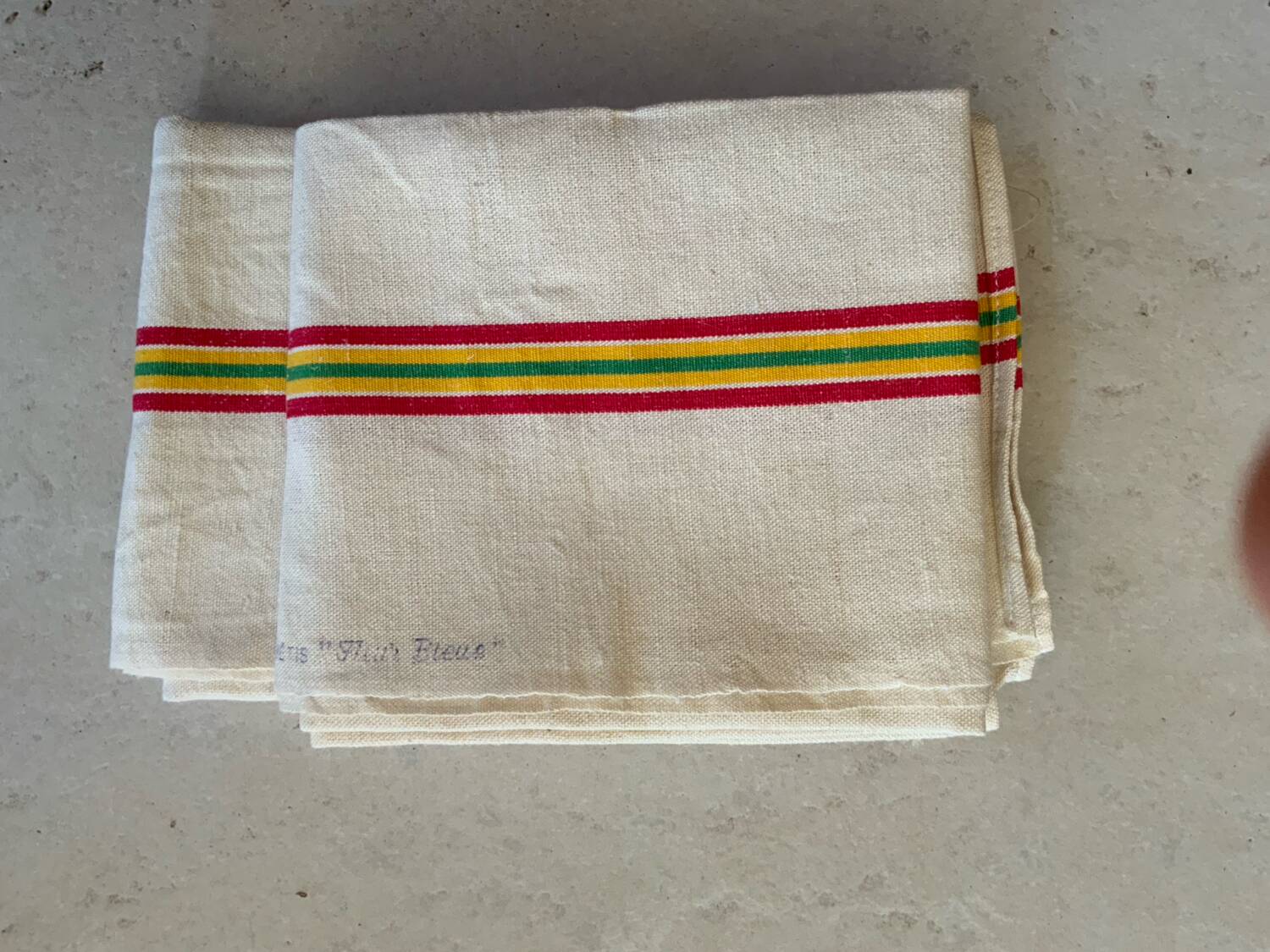 Duo of new mixed tea towels in linen and cotton, XL