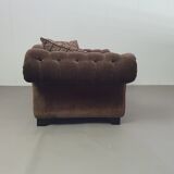 Large weighty love seat with the original matching cushions. Marked "Handmade in Holland"