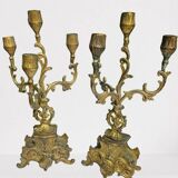 Antique 4-flame candlesticks