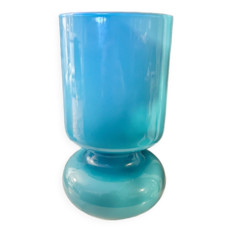 Ikea Lykta lamp in vintage blue glass