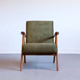 Mid Century Easy Chair Model B - 310 Var in Forest Green Velvet