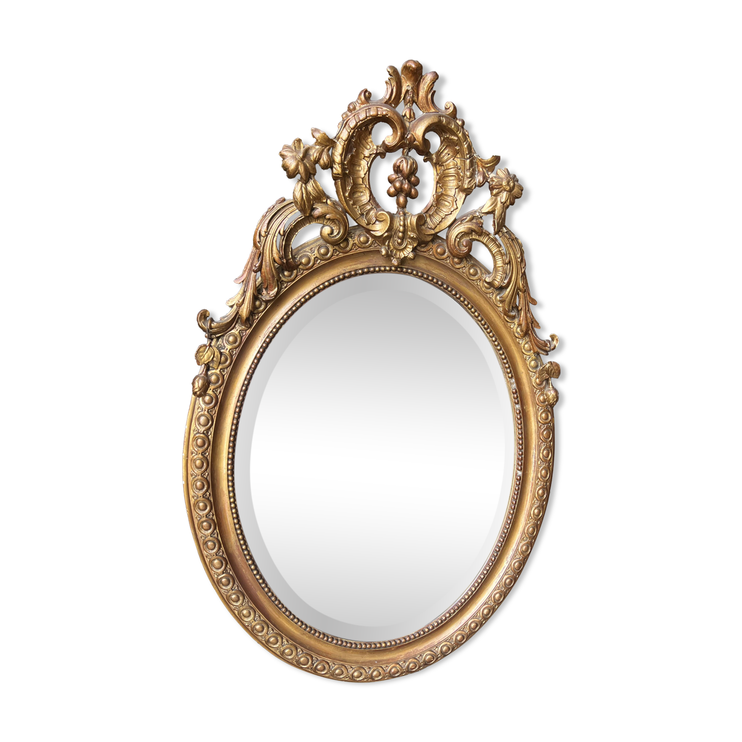 Napoleon III Style Golden Oval Mirror