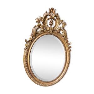 Miroir ovale doré de - style