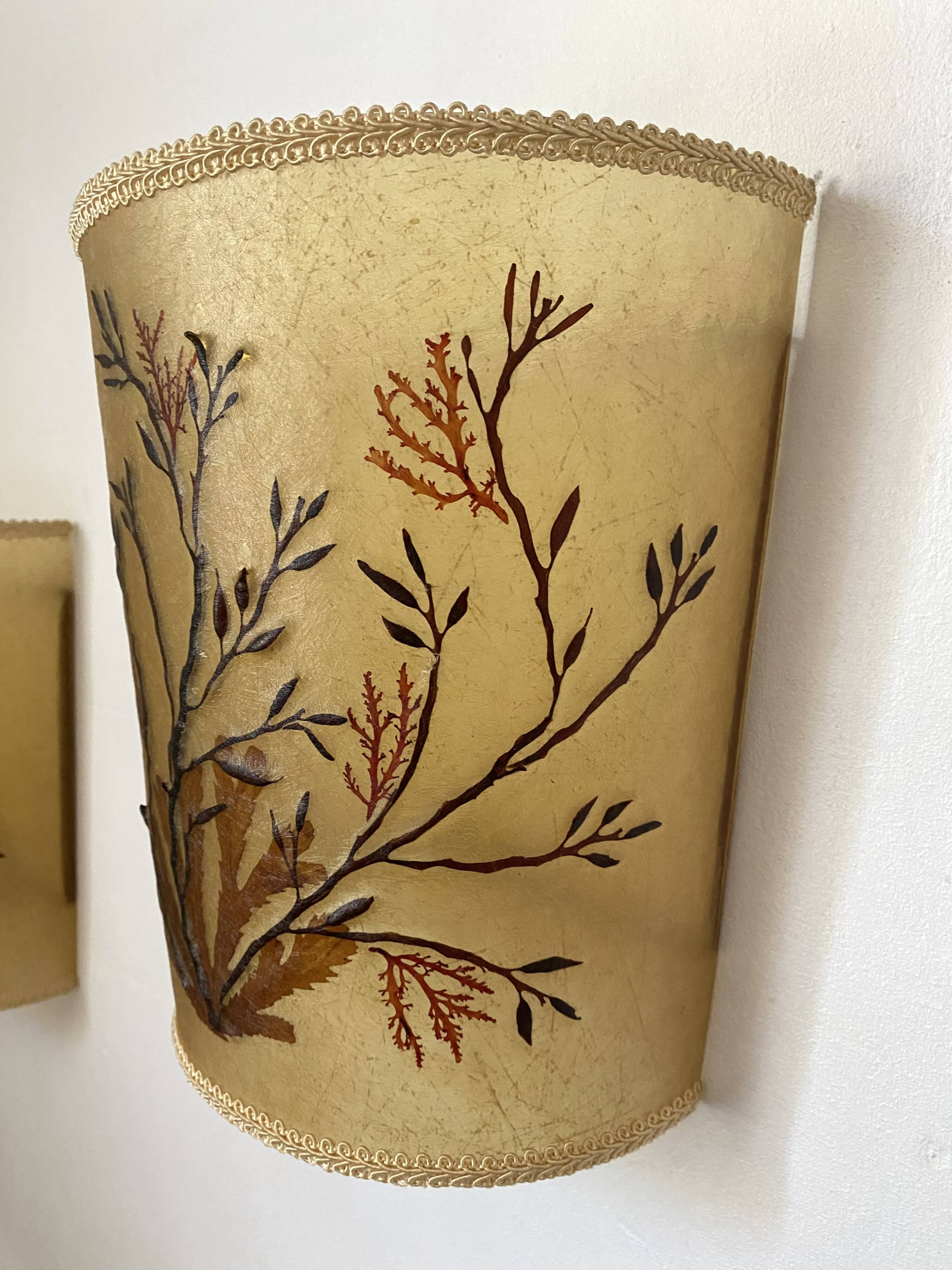 Paire d'appliques vintage herbiers