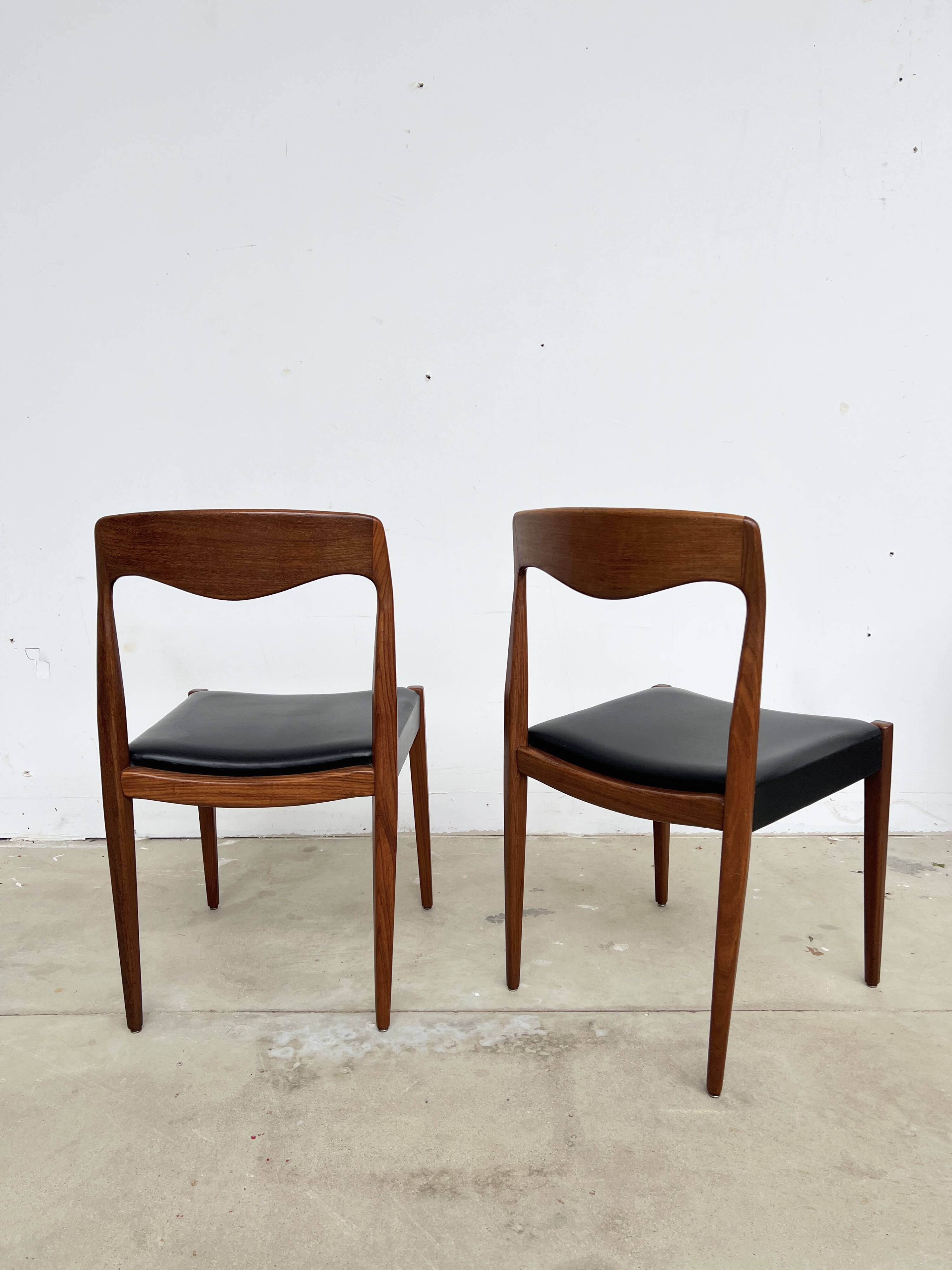 Scandinavian teak and leatherette chair